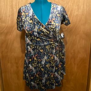 Urban Outfitters Mini Wrap Dress White Tiger Size Medium